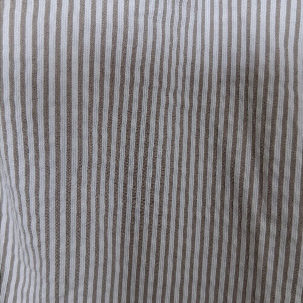 Hilary Radley Seersucker Striped Pull On Crop Pants Beige White - Picture 3 of 6